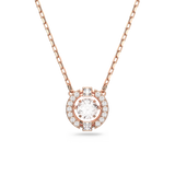SWAROVSKI SWAROVSKI SPARKLING DANCE NECKLACE, ROUND CUT, WHITE, ROSE GOLD-TONE PLATED 5272364