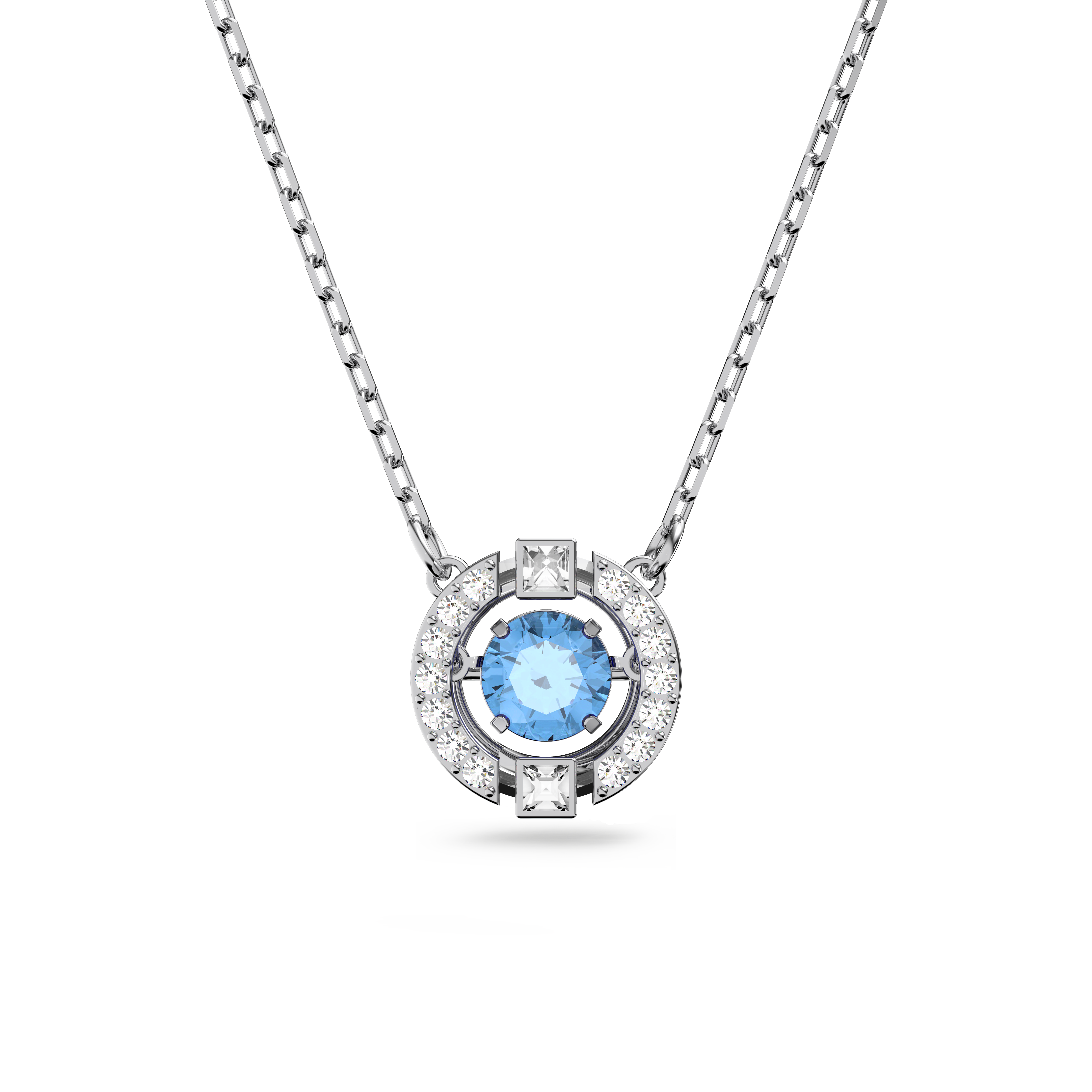 Swarovski Swarovski Sparkling Dance necklace, Round cut, Blue, Rhodium  plated 5279425 – Finch Centre Jewellers