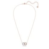 SWAROVSKI STONE NECKLACE, INTERTWINED CIRCLES, WHITE, ROSE GOLD-TONE PLATED 5414999