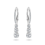 SWAROVSKI ATTRACT TRILOGY HOOP EARRINGS, ROUND CUT, WHITE, RHODIUM PLATED 5416155