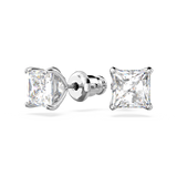 SWAROVSKI ATTRACT STUD EARRINGS, SQUARE CUT, WHITE, RHODIUM PLATED 5430365
