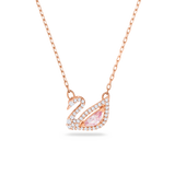 SWAROVSKI DAZZLING SWAN NECKLACE, SWAN, PINK, ROSE GOLD-TONE PLATED 5469989