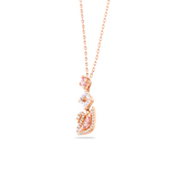 SWAROVSKI DAZZLING SWAN Y NECKLACE, SWAN, PINK, ROSE GOLD-TONE PLATED 5473024