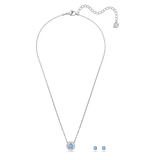 SWAROVSKI SWAROVSKI SPARKLING DANCE SET, ROUND CUT, BLUE, RHODIUM PLATED 5480485