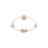 SWAROVSKI DAZZLING SWAN BRACELET, MAGNETIC CLOSURE, SWAN, PINK, ROSE GOLD-TONE PLATED