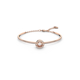 SWAROVSKI SWAROVSKI SPARKLING DANCE BANGLE, ROUND CUT, WHITE, ROSE GOLD-TONE PLATED 5497483