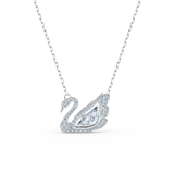 SWAROVSKI DANCING SWAN NECKLACE, SWAN, WHITE, RHODIUM PLATED 5514421