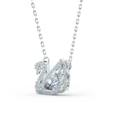 SWAROVSKI DANCING SWAN NECKLACE, SWAN, WHITE, RHODIUM PLATED 5514421