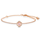 SWAROVSKI SWAROVSKI SPARKLING DANCE BANGLE, CLOVER, PINK, ROSE GOLD-TONE PLATED 5516476