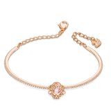 SWAROVSKI SWAROVSKI SPARKLING DANCE BANGLE, CLOVER, PINK, ROSE GOLD-TONE PLATED 5516476