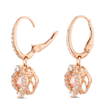 SWAROVSKI SWAROVSKI SPARKLING DANCE DROP EARRINGS, CLOVER, PINK, ROSE GOLD-TONE PLATED 5516477