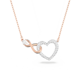 SWAROVSKI SWAROVSKI INFINITY NECKLACE, INFINITY AND HEART, WHITE, MIXED METAL FINISH 5518865