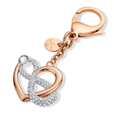 Swarovski Infinite bag charm, Infinity and heart, White, Mixed metal finish 5530885