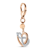 Swarovski Infinite bag charm, Infinity and heart, White, Mixed metal finish 5530885