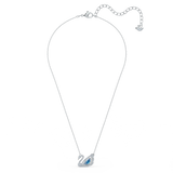 SWAROVSKI DANCING SWAN NECKLACE, SWAN, BLUE, RHODIUM PLATED 5533397