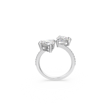 SWAROVSKI ATTRACT SOUL OPEN RING, HEART, WHITE, RHODIUM PLATED