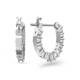 SWAROVSKI VITTORE HOOP EARRINGS, ROUND CUT, WHITE, RHODIUM PLATED 5562126