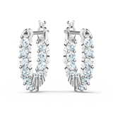 SWAROVSKI VITTORE HOOP EARRINGS, ROUND CUT, WHITE, RHODIUM PLATED 5562126