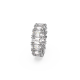 SWAROVSKI VITTORE RING, RECTANGULAR CUT, WHITE, RHODIUM PLATED