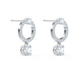 SWAROVSKI ATTRACT HOOP EARRINGS, ROUND CUT, WHITE, RHODIUM PLATED 5563278
