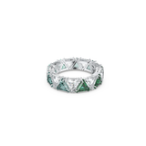 SWAROVSKI ORTYX COCKTAIL RING, TRIANGLE CUT, GREEN, RHODIUM PLATED