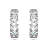 SWAROVSKI MILLENIA HOOP EARRINGS, OCTAGON CUT, WHITE, RHODIUM PLATED 5612673