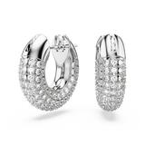 Swarovski Dextera hoop earrings, Small, White, Rhodium plated 5618306