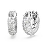 SWAROVSKI DEXTERA HOOP EARRINGS, SMALL, WHITE, RHODIUM PLATED 5618306