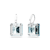 Swarovski Millenia drop earrings, Square cut, Blue, Rhodium plated 5619472