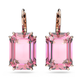 SWAROVSKI MILLENIA DROP EARRINGS, OCTAGON CUT, PINK, ROSE GOLD-TONE PLATED 5619502