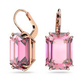SWAROVSKI MILLENIA DROP EARRINGS, OCTAGON CUT, PINK, ROSE GOLD-TONE PLATED 5619502