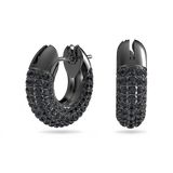SWAROVSKI DEXTERA HOOP EARRINGS, SMALL, BLACK, RUTHENIUM PLATED 5620222