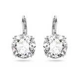 Swarovski Millenia drop earrings, Round cut, White, Rhodium plated 5628351