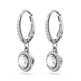 SWAROVSKI CONSTELLA DROP EARRINGS, ROUND CUT, PAVÉ, WHITE, RHODIUM PLATED 5636270