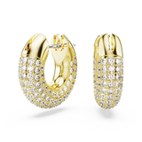 Swarovski Dextera hoop earrings, Small, White, Gold-tone plated 5636530