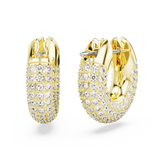 Swarovski Dextera hoop earrings, Small, White, Gold-tone plated 5636530