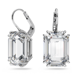Swarovski Millenia drop earrings, Octagon cut, White, Rhodium plated 5636569