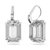 SWAROVSKI MILLENIA DROP EARRINGS, OCTAGON CUT, WHITE, RHODIUM PLATED 5636569