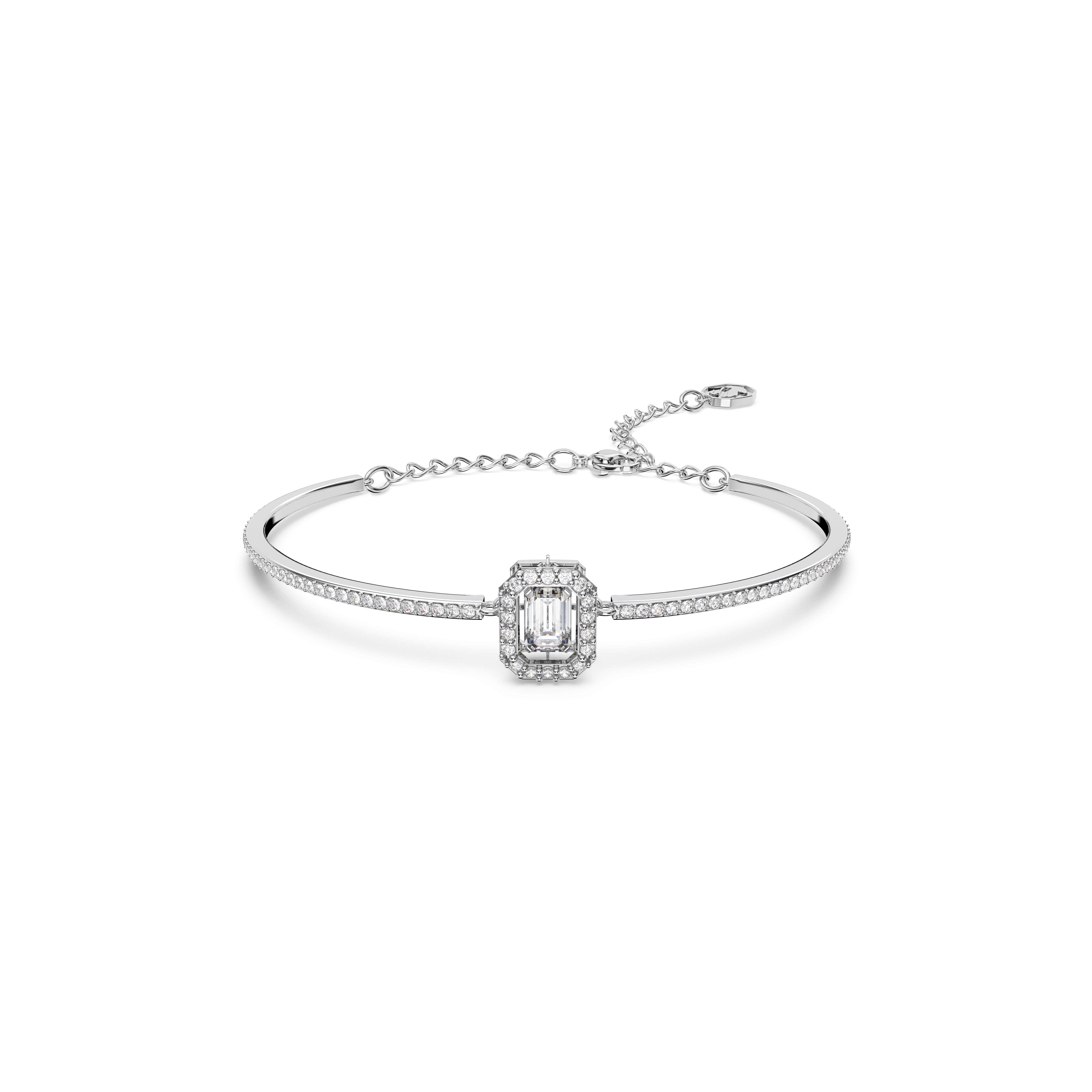 【SWAROVSKI】5638494 Una Millenia Bangle Medium Bracelet Millenia bangle, Octagon cut, Pavé, White, Rhodium plated