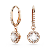 SWAROVSKI CONSTELLA DROP EARRINGS, ROUND CUT, PAVÉ, WHITE, ROSE GOLD-TONE PLATED 5638769