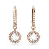 SWAROVSKI CONSTELLA DROP EARRINGS, ROUND CUT, PAVÉ, WHITE, ROSE GOLD-TONE PLATED 5638769
