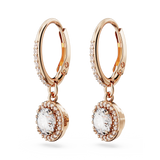 SWAROVSKI CONSTELLA DROP EARRINGS, ROUND CUT, PAVÉ, WHITE, ROSE GOLD-TONE PLATED 5638769