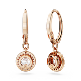 SWAROVSKI CONSTELLA DROP EARRINGS, ROUND CUT, PAVÉ, WHITE, ROSE GOLD-TONE PLATED 5638769
