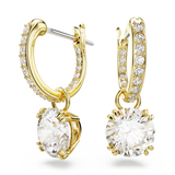 SWAROVSKI CONSTELLA DROP EARRINGS, ROUND CUT, WHITE, GOLD-TONE PLATED 5638802