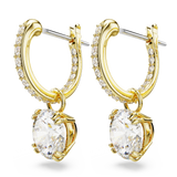 SWAROVSKI CONSTELLA DROP EARRINGS, ROUND CUT, WHITE, GOLD-TONE PLATED 5638802