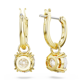 SWAROVSKI CONSTELLA DROP EARRINGS, ROUND CUT, WHITE, GOLD-TONE PLATED 5638802