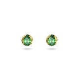 SWAROVSKI STILLA STUD EARRINGS, PEAR CUT, GREEN, GOLD-TONE PLATED 5639120