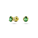 SWAROVSKI STILLA STUD EARRINGS, PEAR CUT, GREEN, GOLD-TONE PLATED 5639120