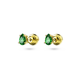 SWAROVSKI STILLA STUD EARRINGS, PEAR CUT, GREEN, GOLD-TONE PLATED 5639120