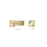SWAROVSKI STILLA STUD EARRINGS, SQUARE CUT, YELLOW, GOLD-TONE PLATED 5639124